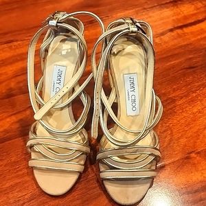 Jimmy Choo nude champagne color shoes